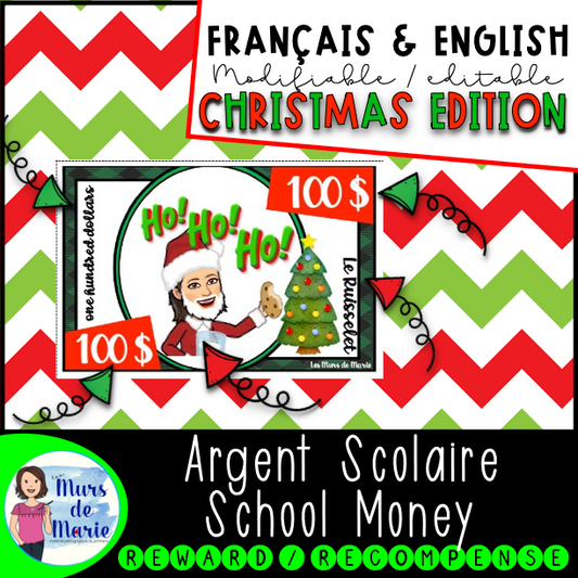 ARGENT SCOLAIRE MODIFIABLE (VERSION NOËL)