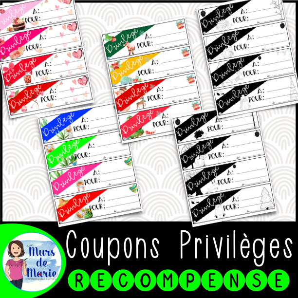 COUPONS PRIVILÈGES (THÈME RÉGULIER, NOËL, ST-VALENTIN)