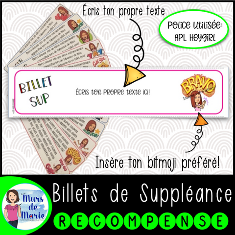 BILLETS DE SUPPLÉANCE MODIFIABLES