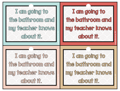 BOHO THEME BATHROOM PASSES - CLASSROOM DECOR