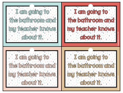 BOHO THEME BATHROOM PASSES - CLASSROOM DECOR